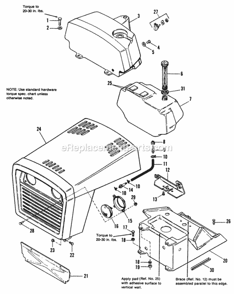 Hood Grille  Dash Group Diagram and Parts List for 1691228  Simplicity Lawn Tractor