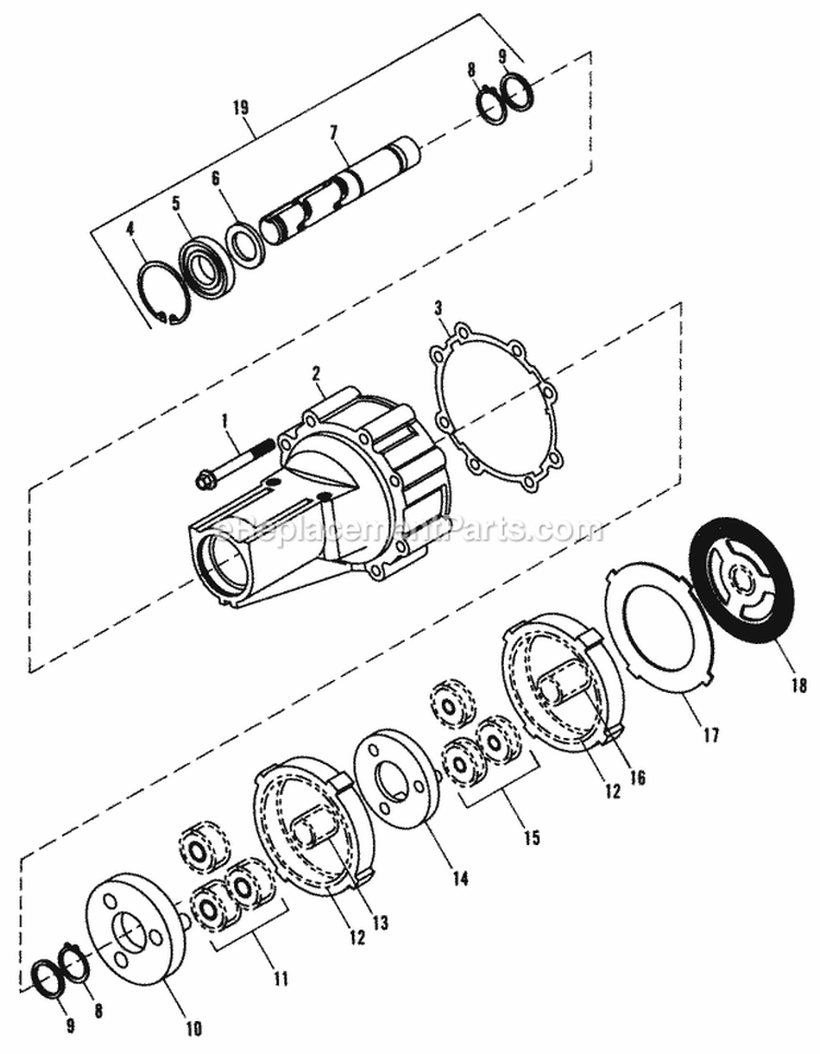 Axle Group Diagram and Parts List for 1691799  Simplicity Lawn Tractor