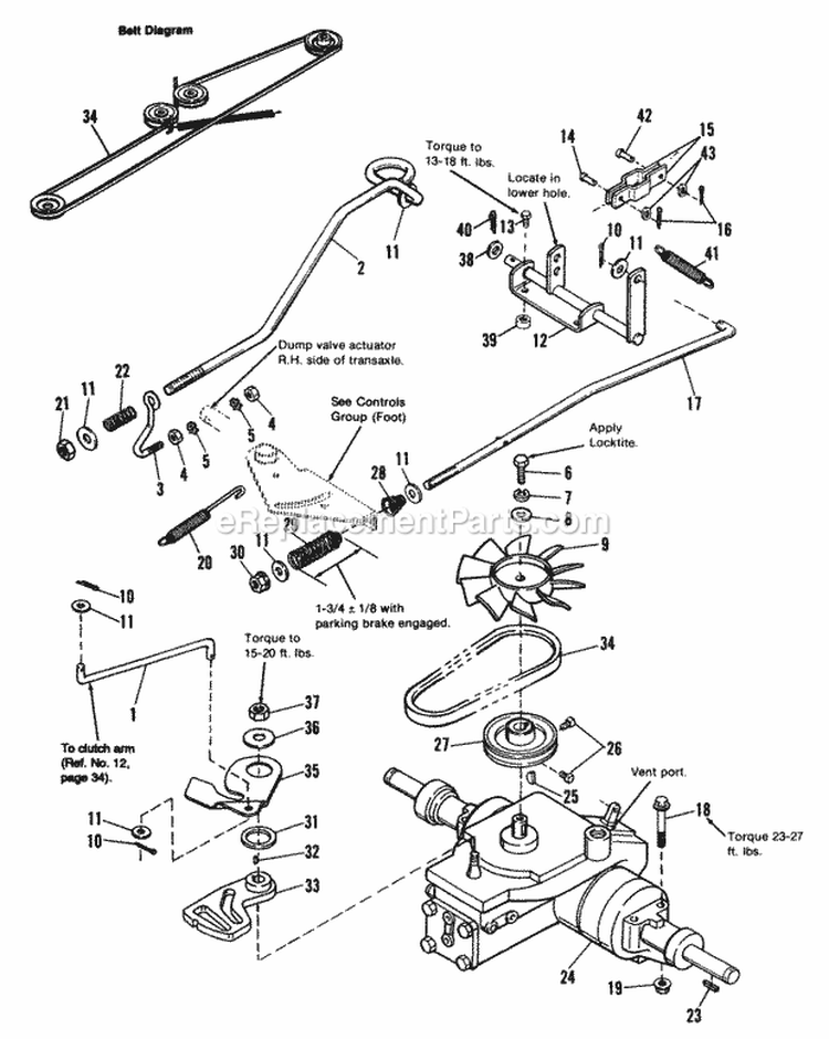 Transmission Group - Hydrostatic - Eaton 751 Diagram and Parts List for 1691799  Simplicity Lawn Tractor