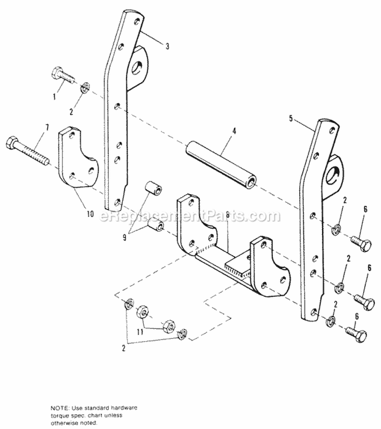 Draw Bar Group Diagram and Parts List for 1691383  Simplicity Lawn Tractor