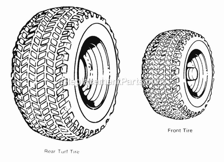 Turf  Wheel Group - Rear Tires Diagram and Parts List for 1691383  Simplicity Lawn Tractor