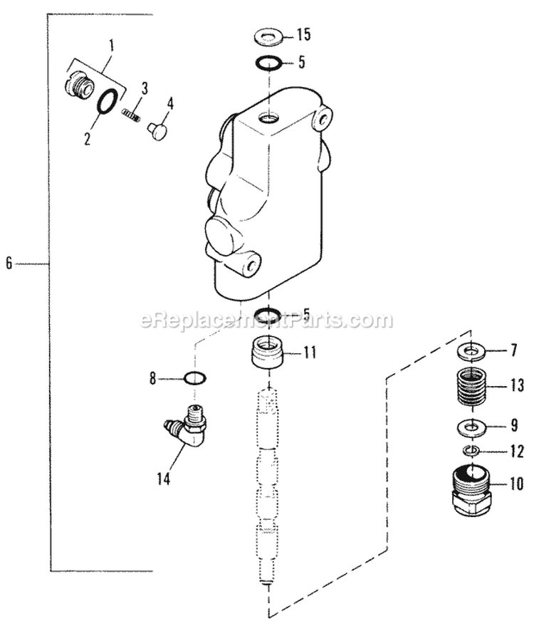 Control Valve Group Diagram and Parts List for 1691958  Simplicity Lawn Tractor