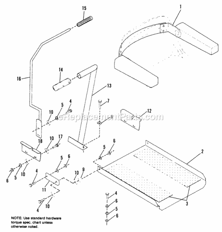 Control Lever Diagram and Parts List for 1691973  Simplicity Lawn Tractor