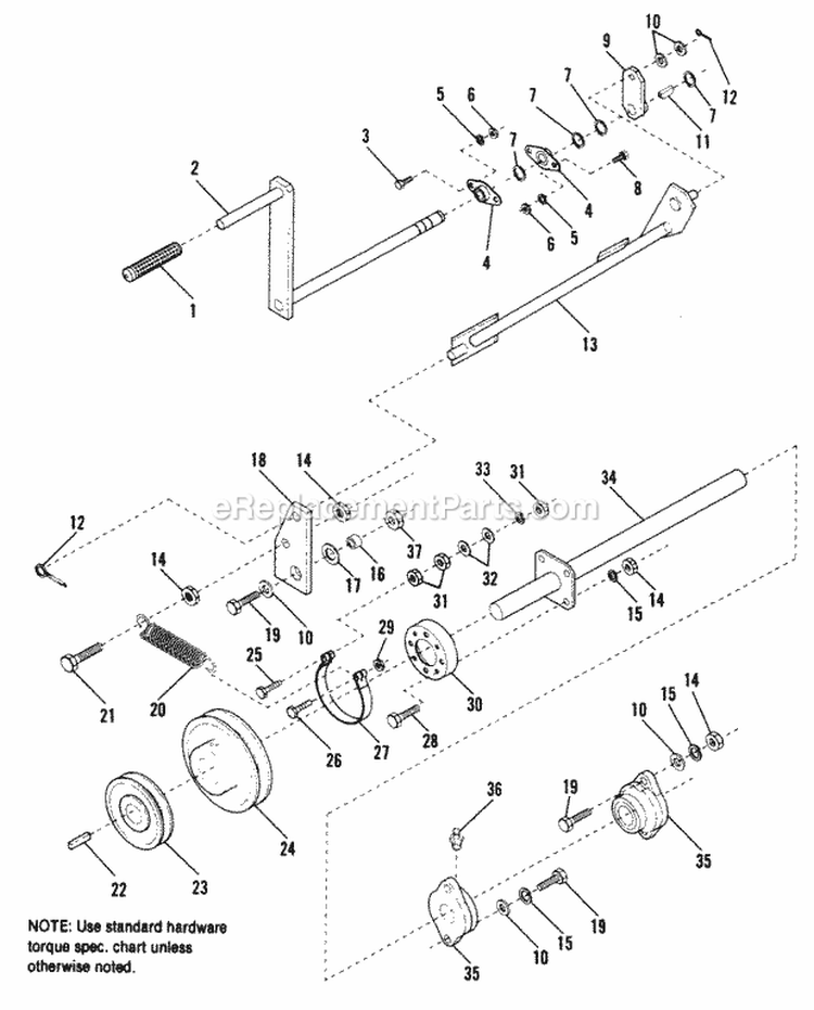 Controls Group - Parking Brake Assembly Diagram and Parts List for 1691973  Simplicity Lawn Tractor