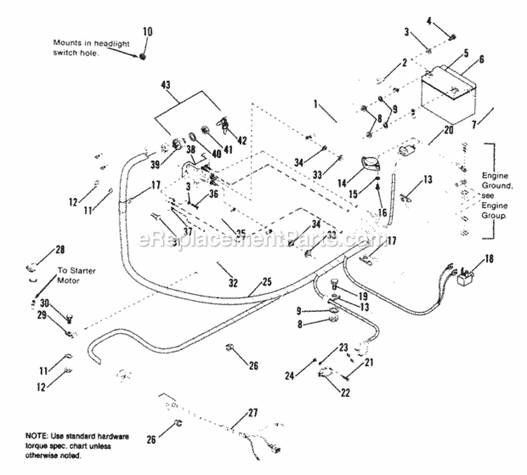 Electrical Group - Lever Steer Models Diagram and Parts List for 1691973  Simplicity Lawn Tractor