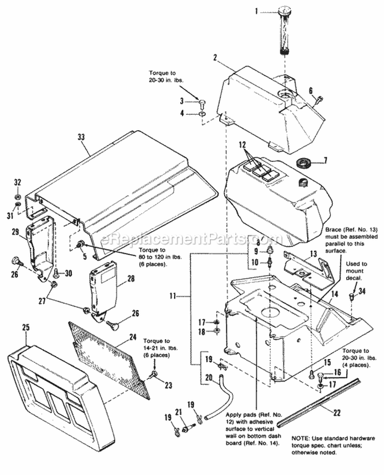 Hood Grille  Dash Group Diagram and Parts List for 1692052  Simplicity Lawn Tractor