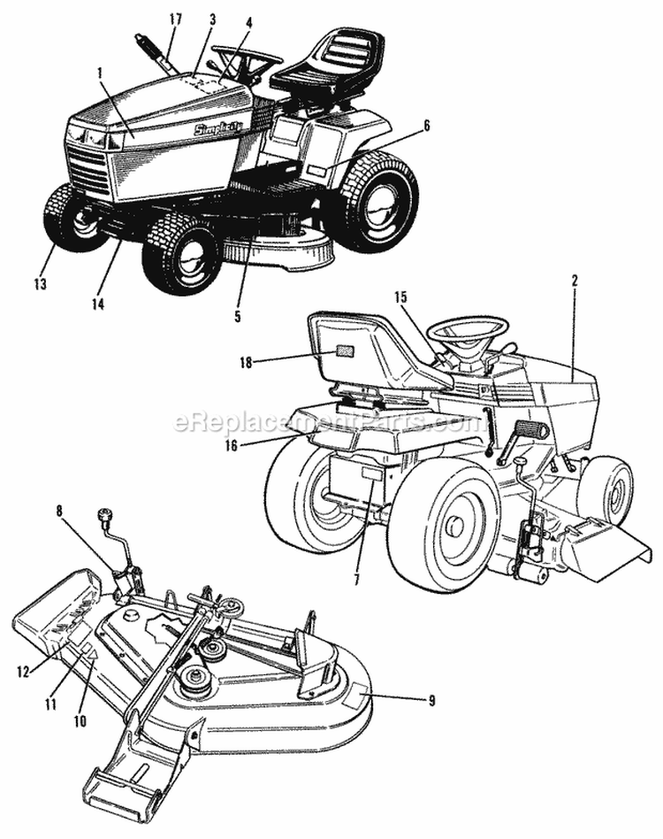 Decal Group - Early Models Diagram and Parts List for 1692045  Simplicity Lawn Tractor
