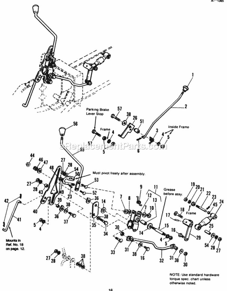 Transmission Control Group (18Hp) Diagram and Parts List for 1692137  Simplicity Lawn Tractor