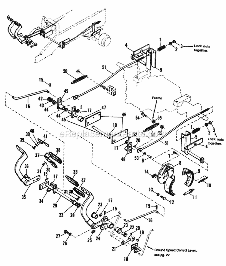Brake Control Group (20Hp) Diagram and Parts List for 1692139  Simplicity Lawn Tractor