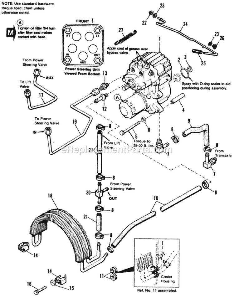 Hydraulic  Hydrostatic Pump Diagram and Parts List for 1692139  Simplicity Lawn Tractor
