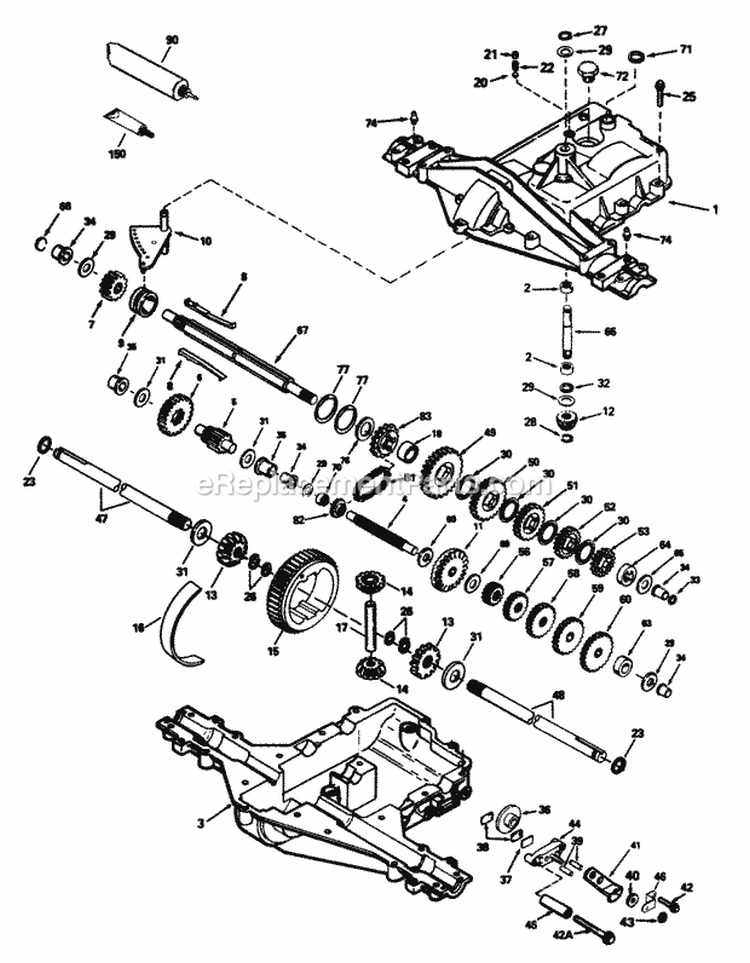 Gear Transaxle Service Parts - Peerless Model 930-039 Diagram and Parts List for 1692166  Simplicity Lawn Tractor
