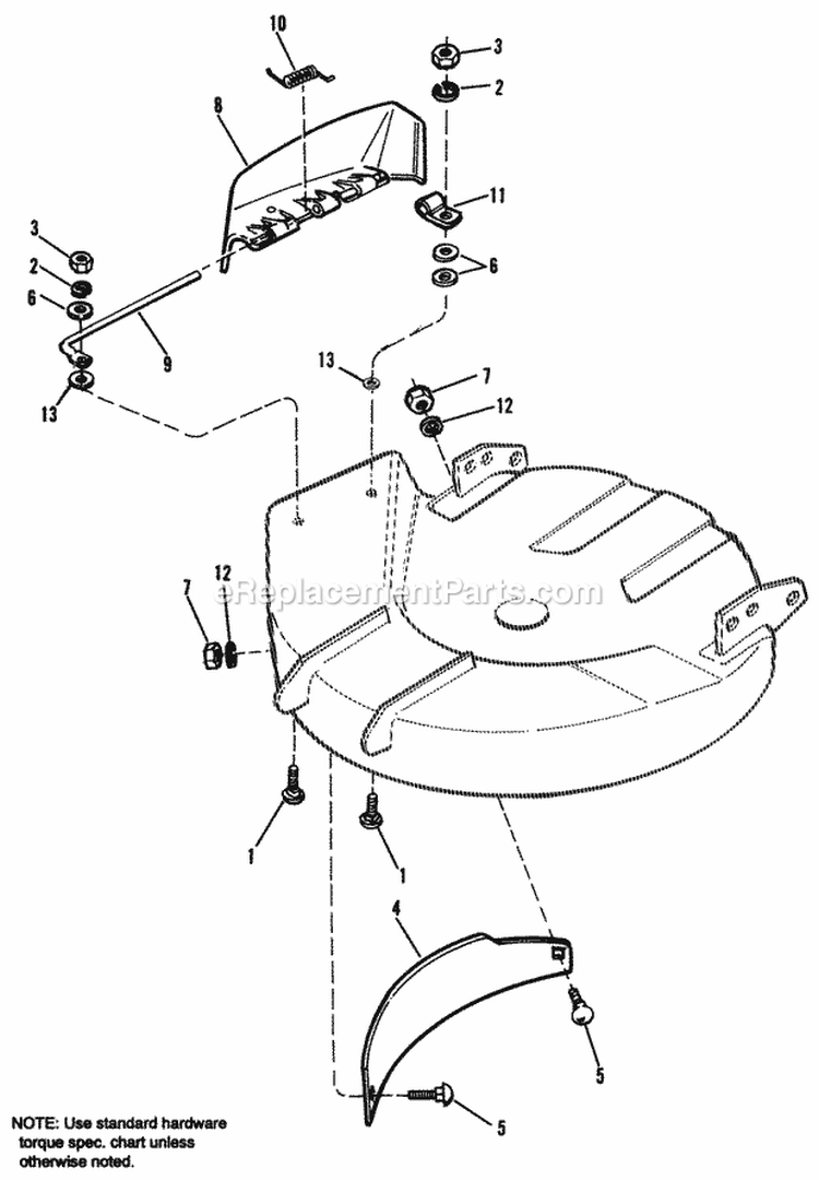3030M Deflector Group Diagram and Parts List for 1692170  Simplicity Lawn Tractor