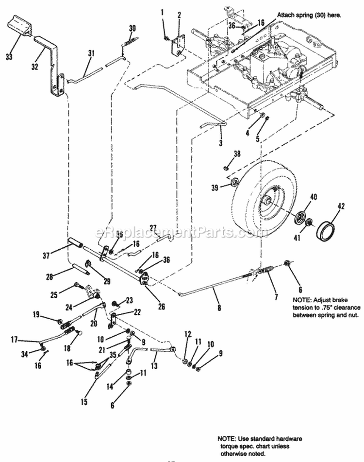 Hydro Transmission Drive  Brake Group 2 Diagram and Parts List for 1692180  Simplicity Lawn Tractor