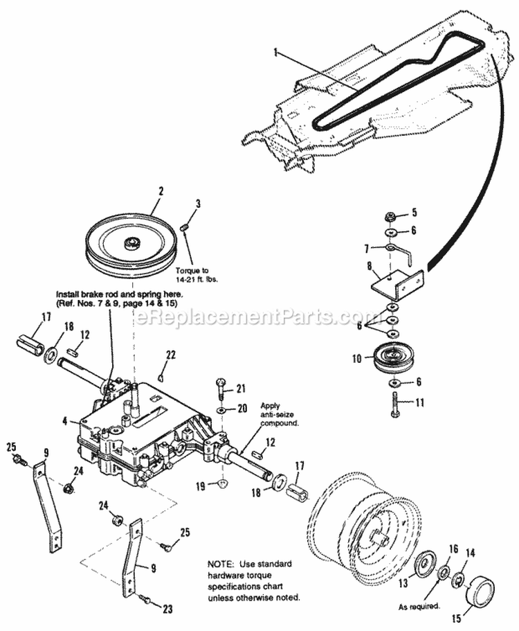 Transmission Group - Gear 1 - Peerless Model 801-059 Diagram and Parts List for 1692287  Simplicity Lawn Tractor