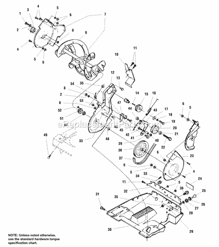 Auger  Drive (SN 1000020000 And Below) Diagram and Parts List for 1692321  Simplicity Snow Blower