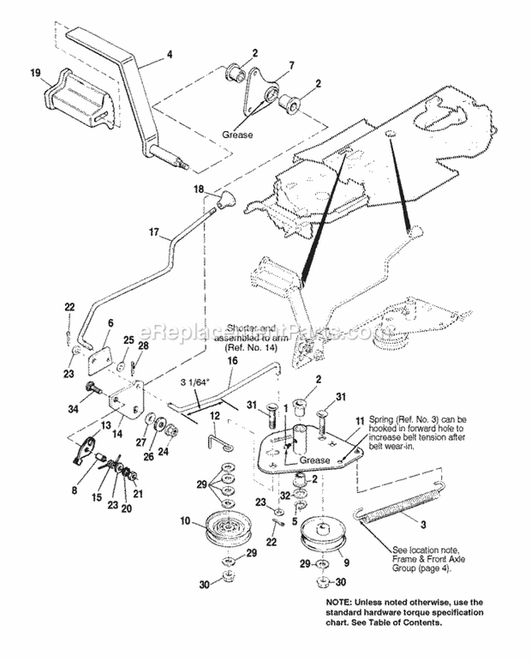 Gear Model - Foot Controls Diagram and Parts List for 1692417  Simplicity Lawn Tractor