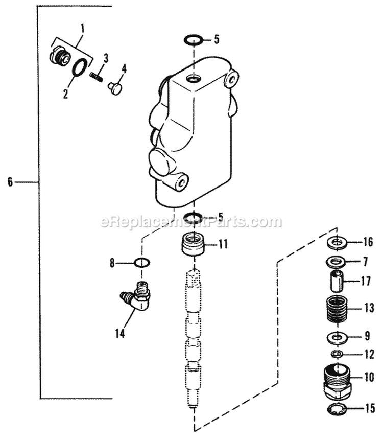 Control Valve Group Diagram and Parts List for 1692143  Simplicity Lawn Tractor