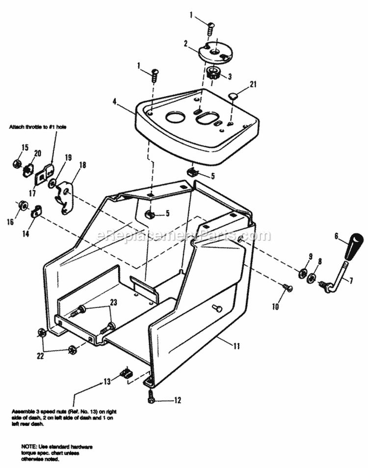 Dash Group Diagram and Parts List for 1692143  Simplicity Lawn Tractor