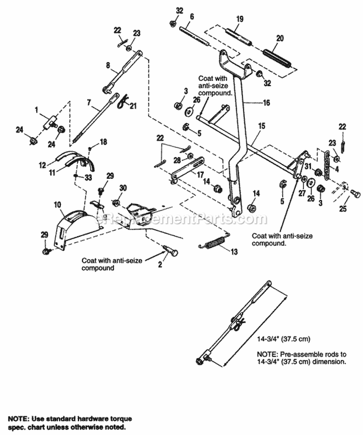 Implement Lift Diagram and Parts List for 1691655  Simplicity Lawn Tractor