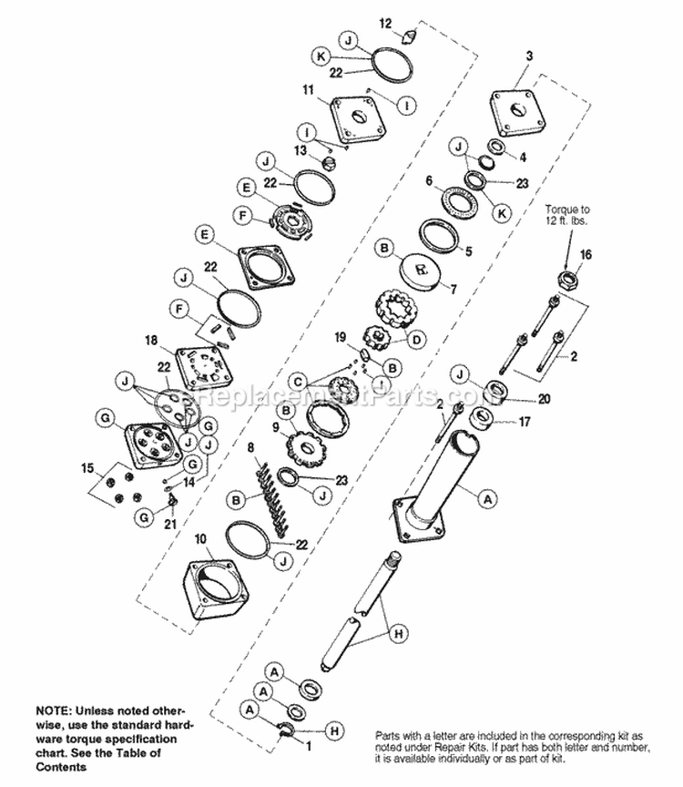 Power Steering Unit Diagram and Parts List for 1692524  Simplicity Lawn Tractor