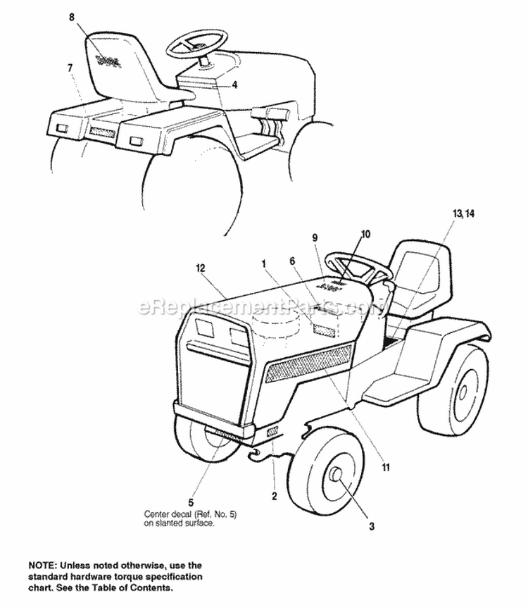 Decals - Massey Ferguson Diagram and Parts List for 1692506  Simplicity Lawn Tractor
