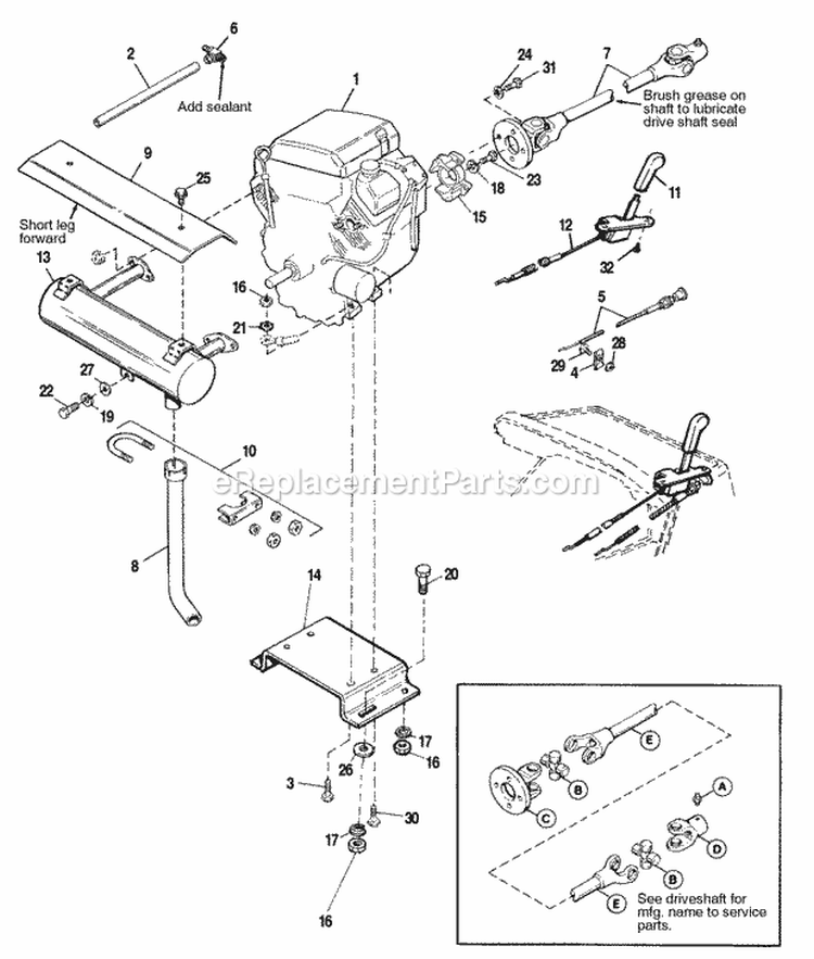 Engine Group - 18Hp Briggs  Stratton Diagram and Parts List for 1692524  Simplicity Lawn Tractor