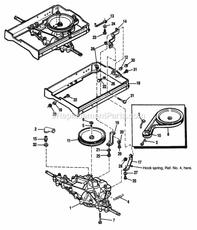 Peerless Transaxle Model 915-016B-Transmission  Carrier Diagram and Parts List for 1692554  Simplicity Lawn Tractor