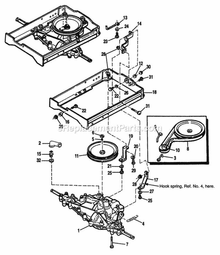 Peerless Transaxle Model 915-016B-Transmission  Carrier Diagram and Parts List for 1692550  Simplicity Lawn Tractor