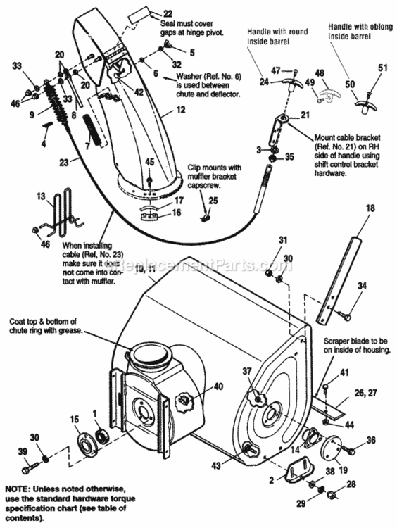 Decals Diagram and Parts List for 1692569  Simplicity Snow Blower