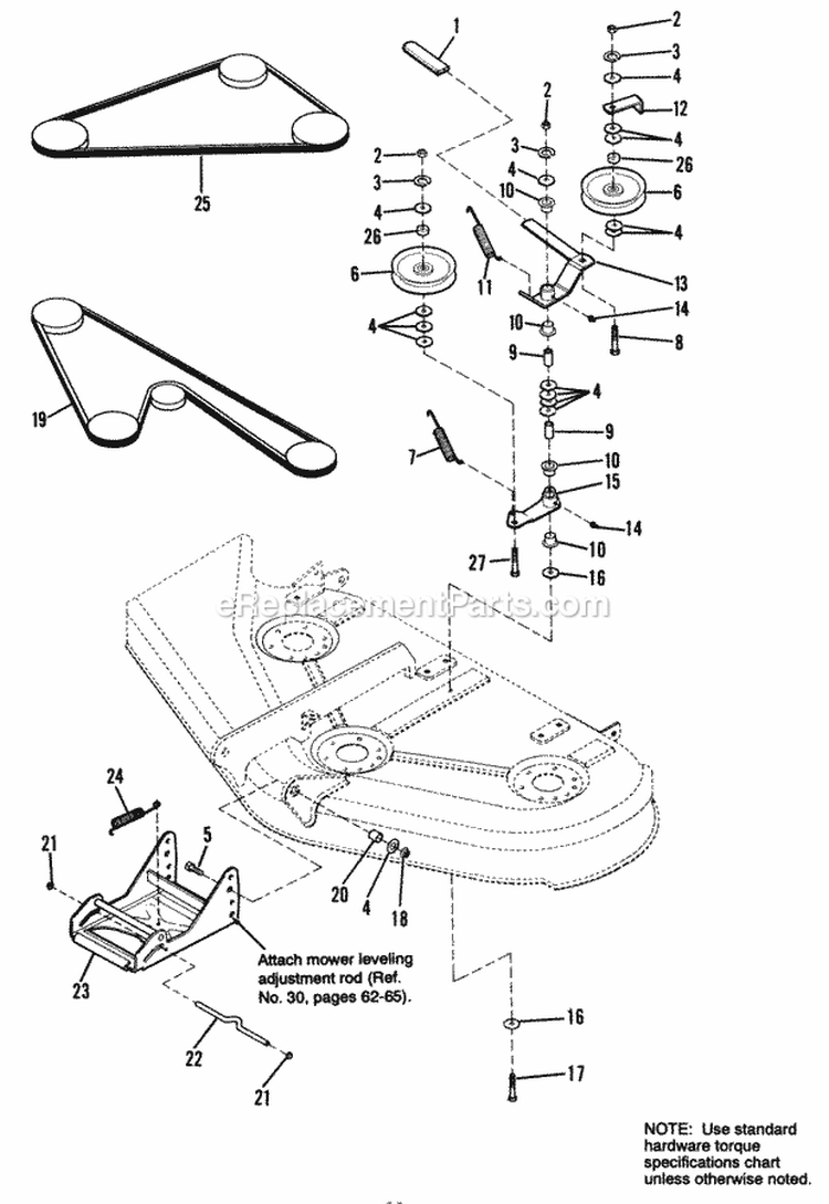 Clutch  Support Group Diagram and Parts List for 1692439  Simplicity Lawn Tractor