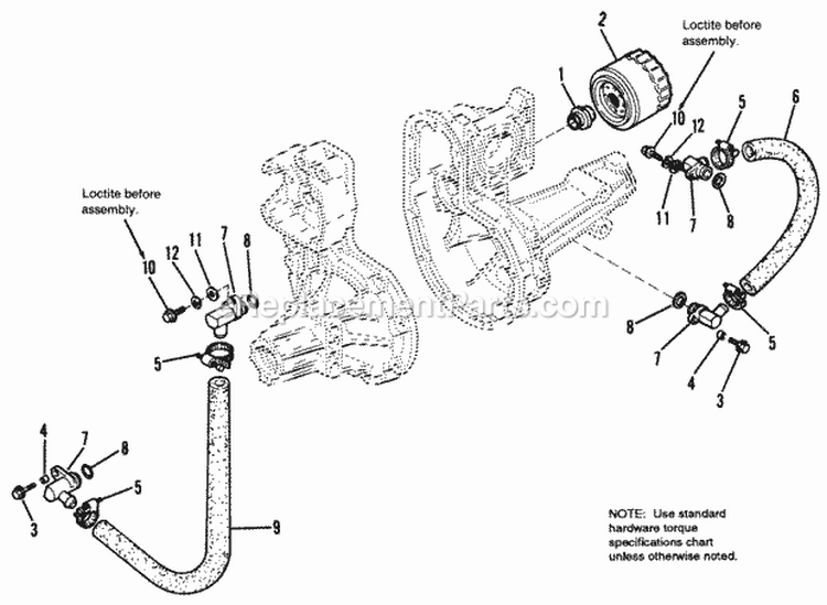 Hydro Transmission Service Parts - Diagram 2 Diagram and Parts List for 1692439  Simplicity Lawn Tractor