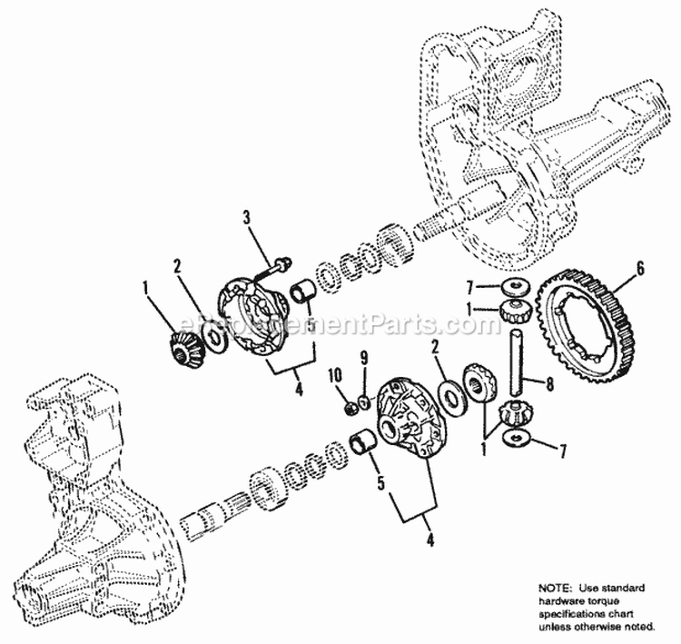 Hydro Transmission Service Parts - Diagram 4 Diagram and Parts List for 1692439  Simplicity Lawn Tractor