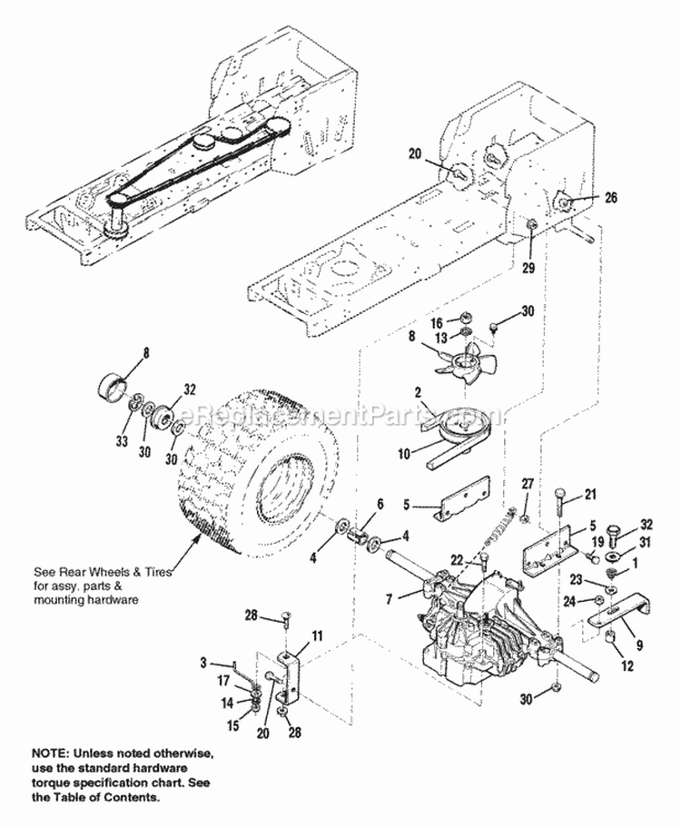 Hydro Transaxle - Group 1 Diagram and Parts List for 1692403  Simplicity Lawn Tractor