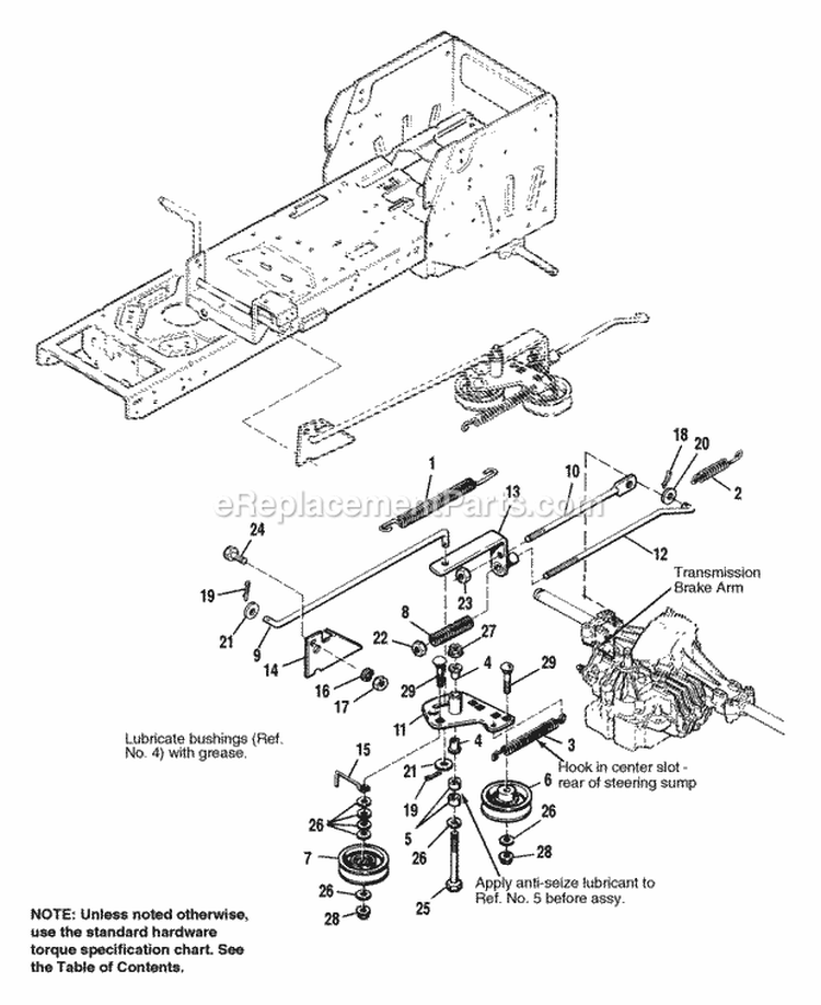 Brake and Clutch - Hydro Models Diagram and Parts List for 1692403  Simplicity Lawn Tractor