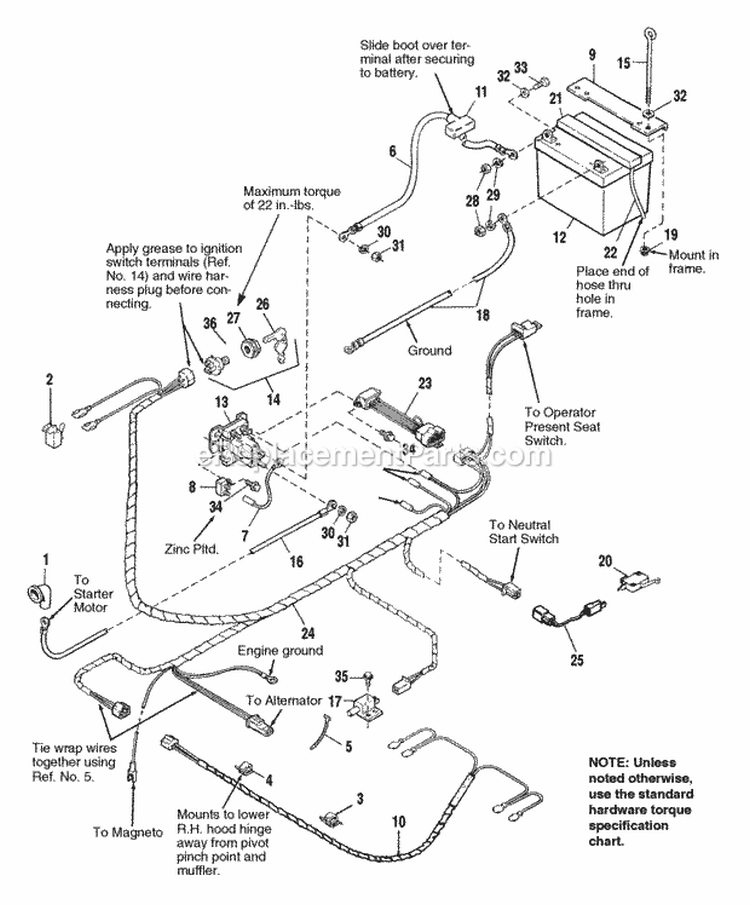 Electrical - Hydro Models Diagram and Parts List for 1692403  Simplicity Lawn Tractor