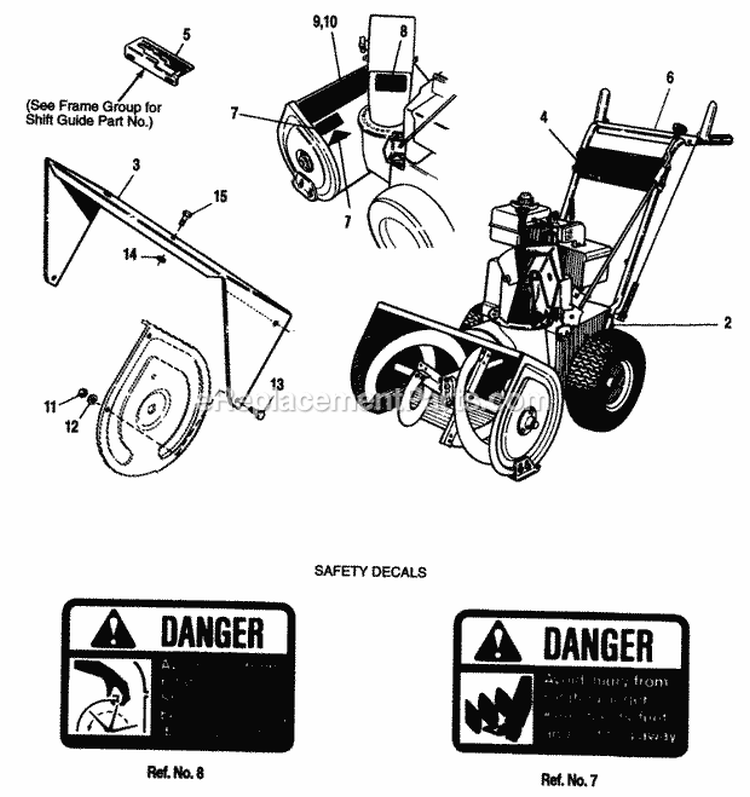 Decal  Wrapper Extension Group Diagram and Parts List for 1691518  Simplicity Snow Blower