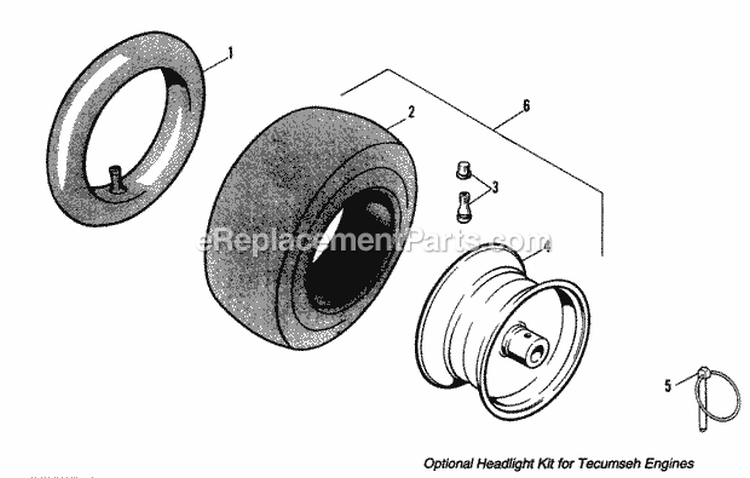 Tire  Wheel Group Diagram and Parts List for 1691777  Simplicity Snow Blower