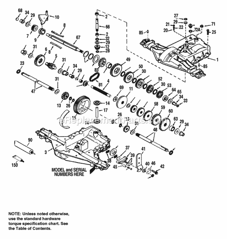 Gear Transaxle Service Parts - Peerless Model 930-039 Diagram and Parts List for 1692492  Simplicity Lawn Tractor