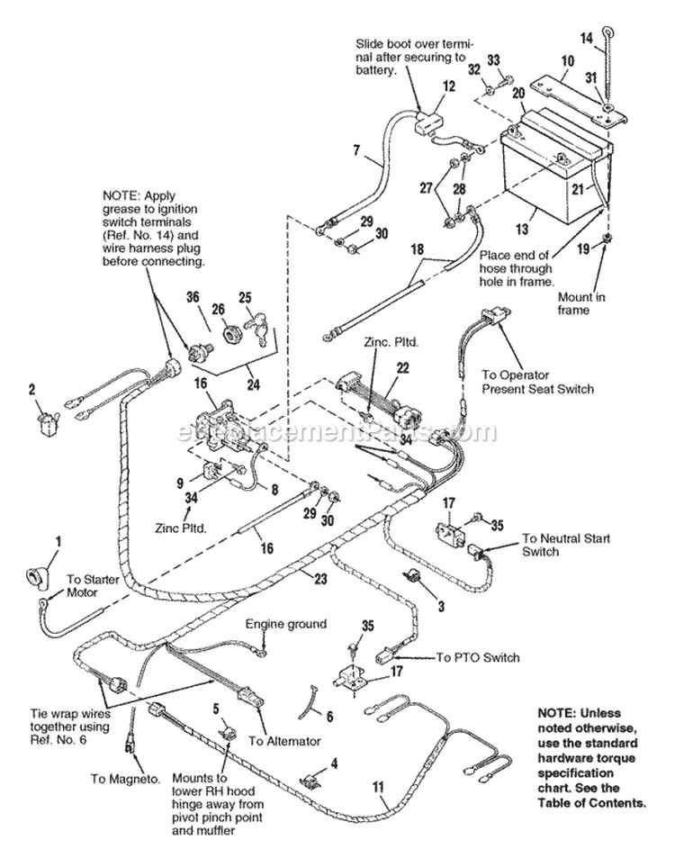 Electrical - Gear Models Diagram and Parts List for 1692400  Simplicity Lawn Tractor