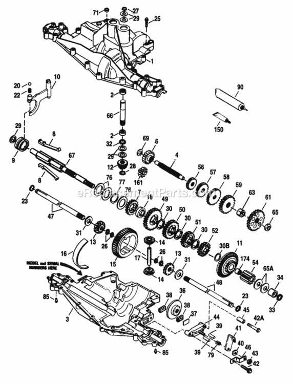 Peerless Transaxle Model 915-016B-Service Parts Diagram and Parts List for 1692737  Simplicity Lawn Tractor