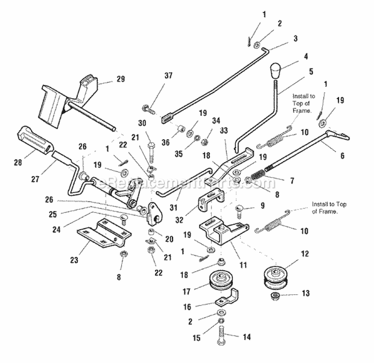Controls Group (984590) Diagram and Parts List for 1692770  Simplicity Lawn Tractor