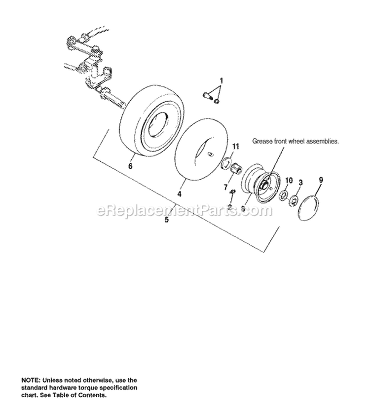 Front Wheels  Tires - Simplicity Models Diagram and Parts List for 1692421  Simplicity Lawn Tractor
