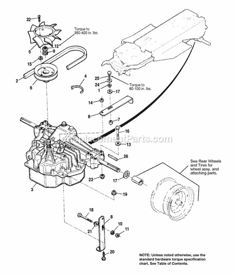Hydrostatic Transmission - Group 1 Diagram and Parts List for 1692727  Simplicity Lawn Tractor