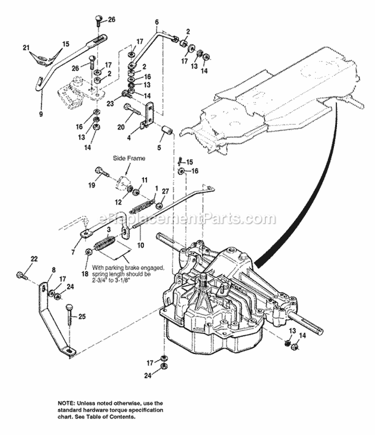Transmission Group - Hydrostatic 2 Diagram and Parts List for 1692727  Simplicity Lawn Tractor