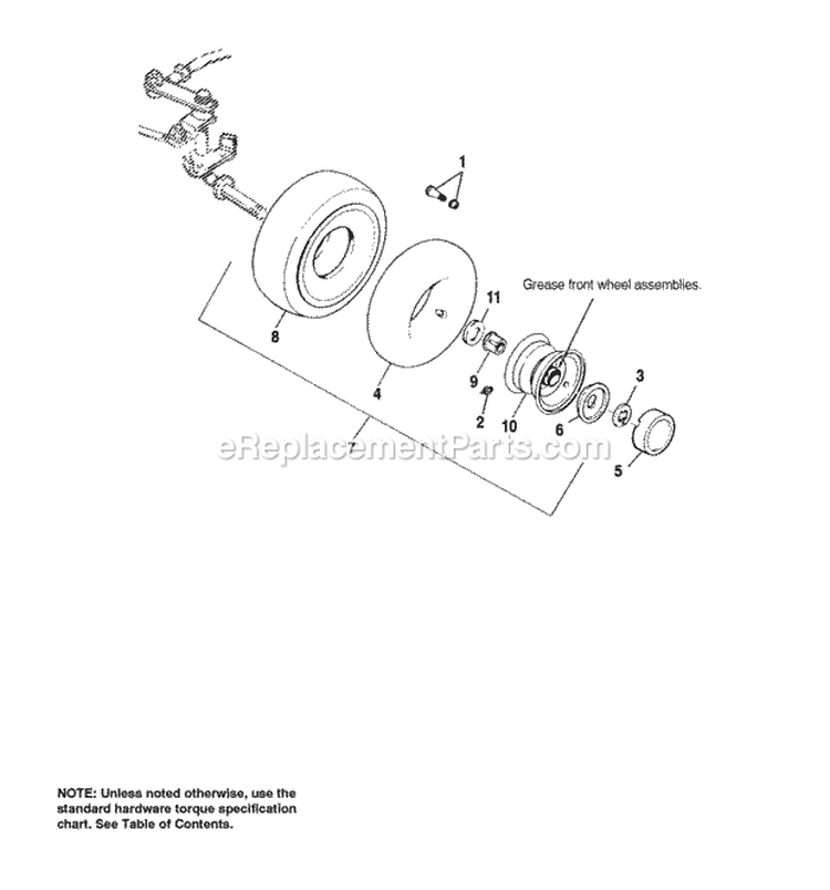 Front Wheels  Tires - Agco Allis  Massey Ferguson Models Diagram and Parts List for 1692727  Simplicity Lawn Tractor