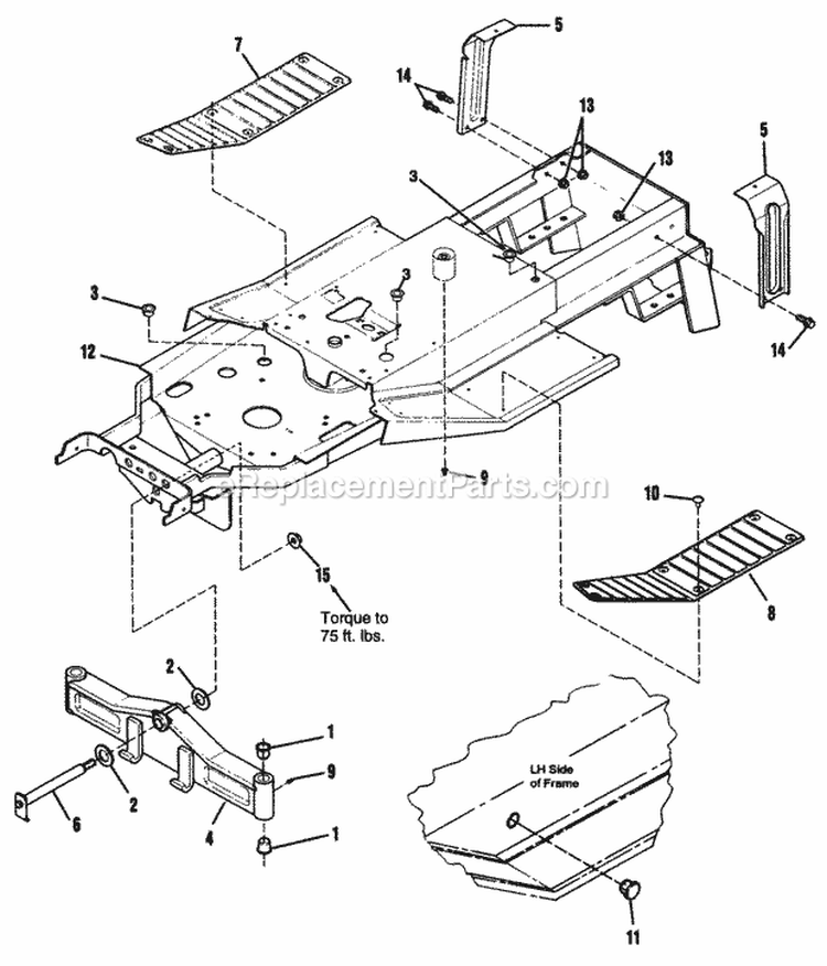 Frame  Front Axle Diagram and Parts List for 1692571  Simplicity Lawn Tractor