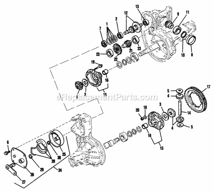 Service Parts - Differential  Brake Diagram and Parts List for 1692571  Simplicity Lawn Tractor
