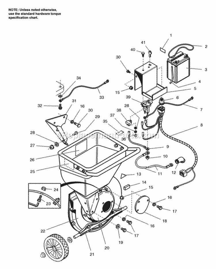 Housing  Electrical Group Diagram and Parts List for 1692902  Simplicity Chipper Shredder