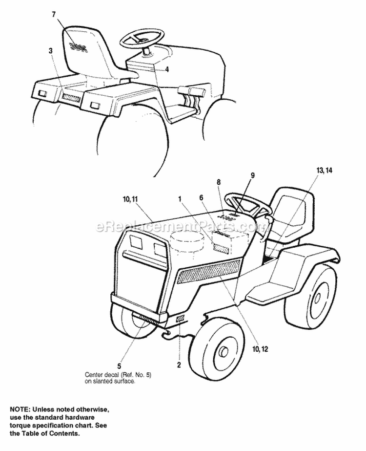 Decals - Simplicity Diagram and Parts List for 1692454  Simplicity Lawn Tractor