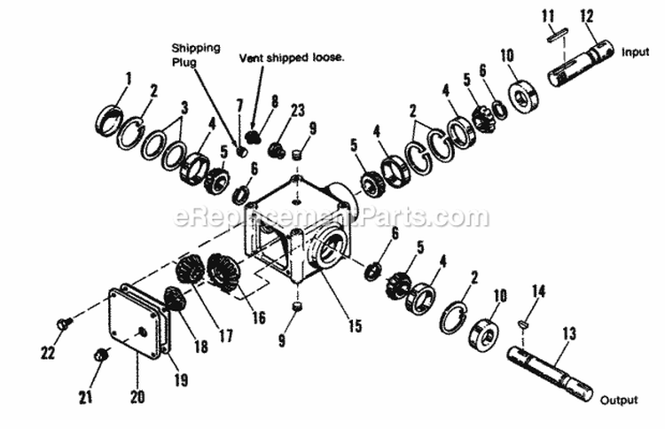 42 48  60 Mowers Drive Assy (Durst Gear Box) Diagram and Parts List for 1691925  Simplicity Lawn Tractor